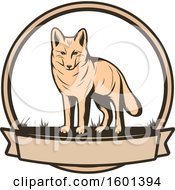 Poster, Art Print Of Hunting Shield Design With A Coyote