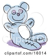 Cute Blue Stuffed Teddy Bear
