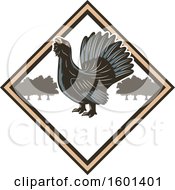 Poster, Art Print Of Hunting Shield Design With A Wood Grouse