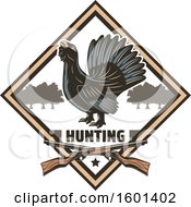 Poster, Art Print Of Hunting Shield Design With A Wood Grouse
