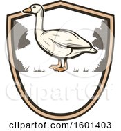 Poster, Art Print Of Hunting Shield Design With A Goose