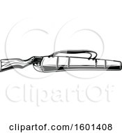 Clipart Of A Black And White Hunting Rifle In A Case Royalty Free Vector Illustration