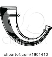 Clipart Of A Black And White Hunting Horn Royalty Free Vector Illustration by Vector Tradition SM