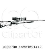Black And White Hunting Rifle With A Scope