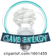 Clipart Of A Light Bulb Save Energy Design Royalty Free Vector Illustration