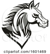 Poster, Art Print Of Black And White Tough Stallion Horse