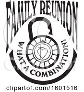 Poster, Art Print Of Black And White Family Reunion What A Combination Cross And Heart Lock Design