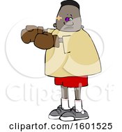 Clipart Of A Cartoon Beat Up Black Boy Boxer Royalty Free Vector Illustration by djart