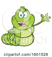 Cartoon Caterpillar Mascot Character Waving