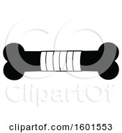 Clipart Of A Black And White Bandaged Bone Royalty Free Vector Illustration