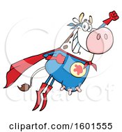 Poster, Art Print Of Flying Super Hero Cow