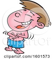 Cartoon White Boy Tickled Pink And Laughing