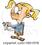 Clipart Of A Cartoon White Girl Making A Mess With Smores Royalty Free Vector Illustration