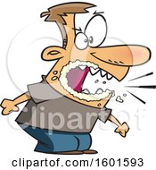 Poster, Art Print Of Cartoon Angry White Man Yelling And Foaming At The Mouth