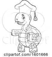 Poster, Art Print Of Cartoon Lineart Tortoise Turtle Professor Mascot Character
