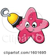 Clipart Of A Pirate Starfish With A Hook Hand Royalty Free Vector Illustration by visekart