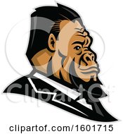 Well Groomed Business Gorilla Mascot Head In Profile