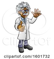 Clipart Of A Black Male Senior Scientist Or Doctor Waving And Giving A Thumb Up Royalty Free Vector Illustration