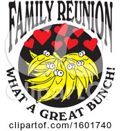 Poster, Art Print Of Family Reunion What A Great Bunch Design With Bananas And Hearts