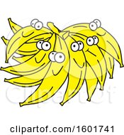 Clipart Of A Cartoon Group Of Happy Banana Mascot Characters Royalty Free Vector Illustration by Johnny Sajem