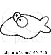 Clipart Of A Black And White Fish Royalty Free Vector Illustration