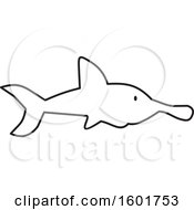 Clipart Of A Black And White Shark Royalty Free Vector Illustration by Johnny Sajem