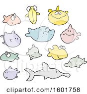 Clipart Of Fish Royalty Free Vector Illustration by Johnny Sajem