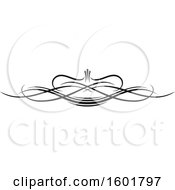 Clipart Of A Black Flourish Design Element Border Royalty Free Vector Illustration