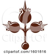 Clipart Of A Brown Israel Flower Royalty Free Vector Illustration