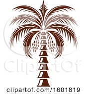 Clipart Of A Brown Palm Tree Royalty Free Vector Illustration