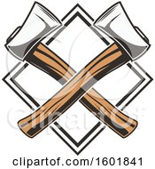 Clipart Of A Diamond Frame With Crossed Axes Royalty Free Vector Illustration by Vector Tradition SM