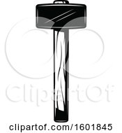Clipart Of A Black And White Mallett Royalty Free Vector Illustration