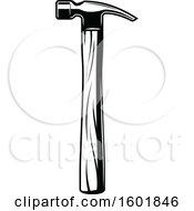 Clipart Of A Black And White Hammer Royalty Free Vector Illustration