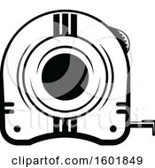 Clipart Of A Black And White Tape Measure Royalty Free Vector Illustration