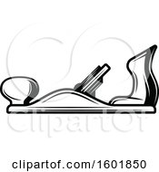 Clipart Of A Black And White Jack Plane Royalty Free Vector Illustration