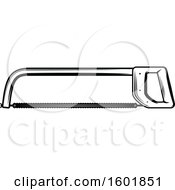 Clipart Of A Black And White Saw Royalty Free Vector Illustration
