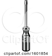 Clipart Of A Black And White Screwdriver Royalty Free Vector Illustration by Vector Tradition SM