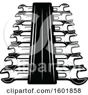 Clipart Of Black And White Wrenches Royalty Free Vector Illustration