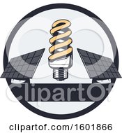 Clipart Of A Light Bulb With Solar Panels Royalty Free Vector Illustration by Vector Tradition SM