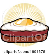 Clipart Of A Fried Egg Sandwich Royalty Free Vector Illustration