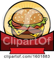 Poster, Art Print Of Cheeseburger Design With Banners