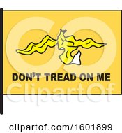 Clipart Of A Dont Tread On Me Banana Peel Flag Royalty Free Vector Illustration
