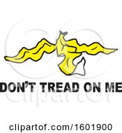Clipart Of A Banana Peel With Dont Tread On Me Text Royalty Free Vector Illustration