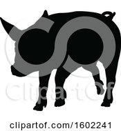 Poster, Art Print Of Black Silhouetted Pig