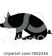 Poster, Art Print Of Black Silhouetted Pig