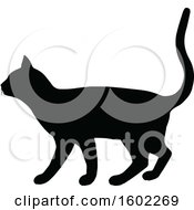 Clipart Of A Black Silhouetted Cat Royalty Free Vector Illustration