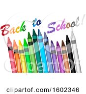 Poster, Art Print Of 3d Row Of Colorful Crayons With Back To School Text
