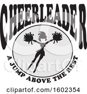 Poster, Art Print Of Jumping Cheerleader With A Jump Above The Rest Text
