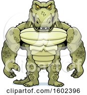 Clipart Of A Buff Crocodile Monster Royalty Free Vector Illustration by Cory Thoman