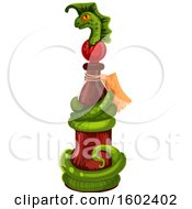 Poster, Art Print Of Magical Wizard Or Witch Potion Bottle With A Serpent